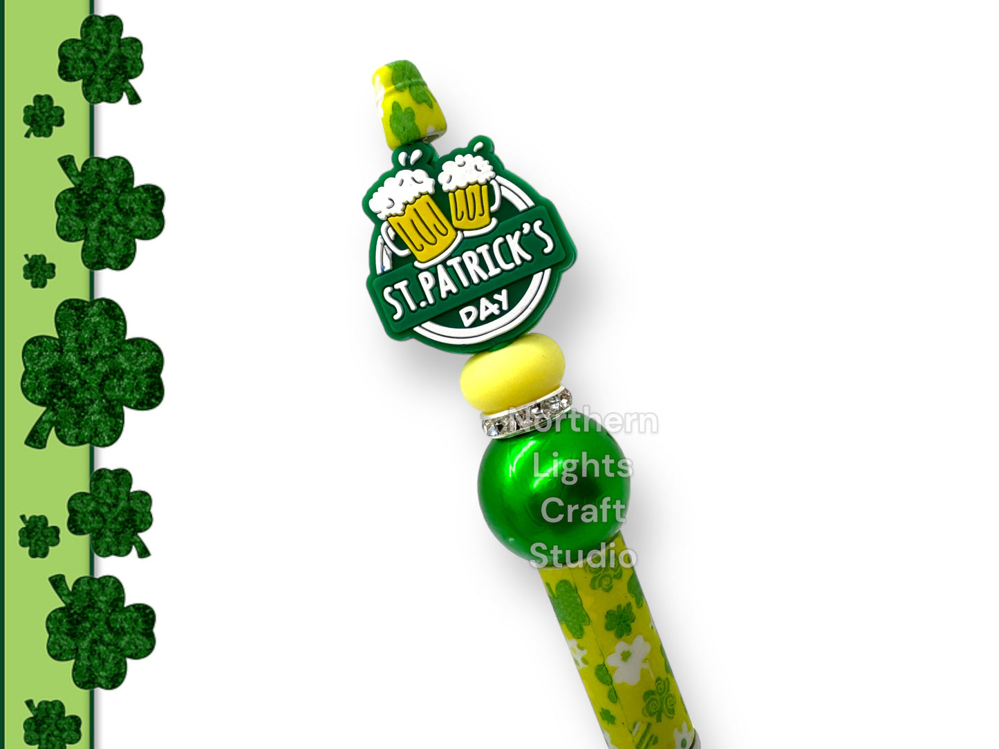 St. Patrick's Day Beaded Pens, Themed Irish Pens, St. Patty's Day Pens