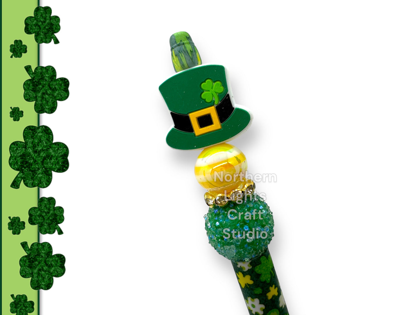 St. Patrick's Day Beaded Pens, Themed Irish Pens, St. Patty's Day Pens