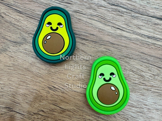 Avocado Smiley Face Focal Bead, Avocado Focal