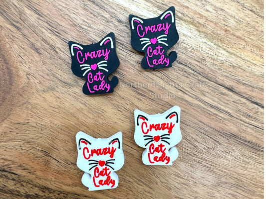 Crazy Cat Lady Silicone Focal Bead