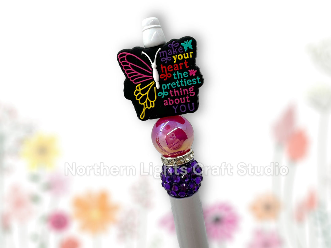 Beaded Positivity Pen, You are Worthy You are Loved, Be Yourself Everyone Else is Taken, Do What Makes You Happy
