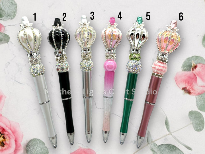 Custom Beaded Balloon Pen, Fancy Pen, Fancy Bead Pen, Glam Pen, Rhinestone Balloon Pen - Scroll through photos to see all options, Bling Pen