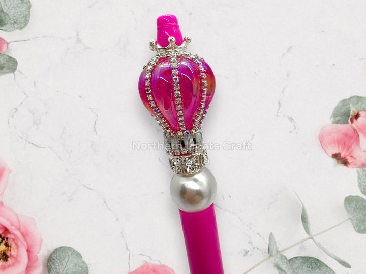 Custom Beaded Balloon Pen, Fancy Pen, Fancy Bead Pen, Glam Pen, Rhinestone Balloon Pen - Scroll through photos to see all options, Bling Pen