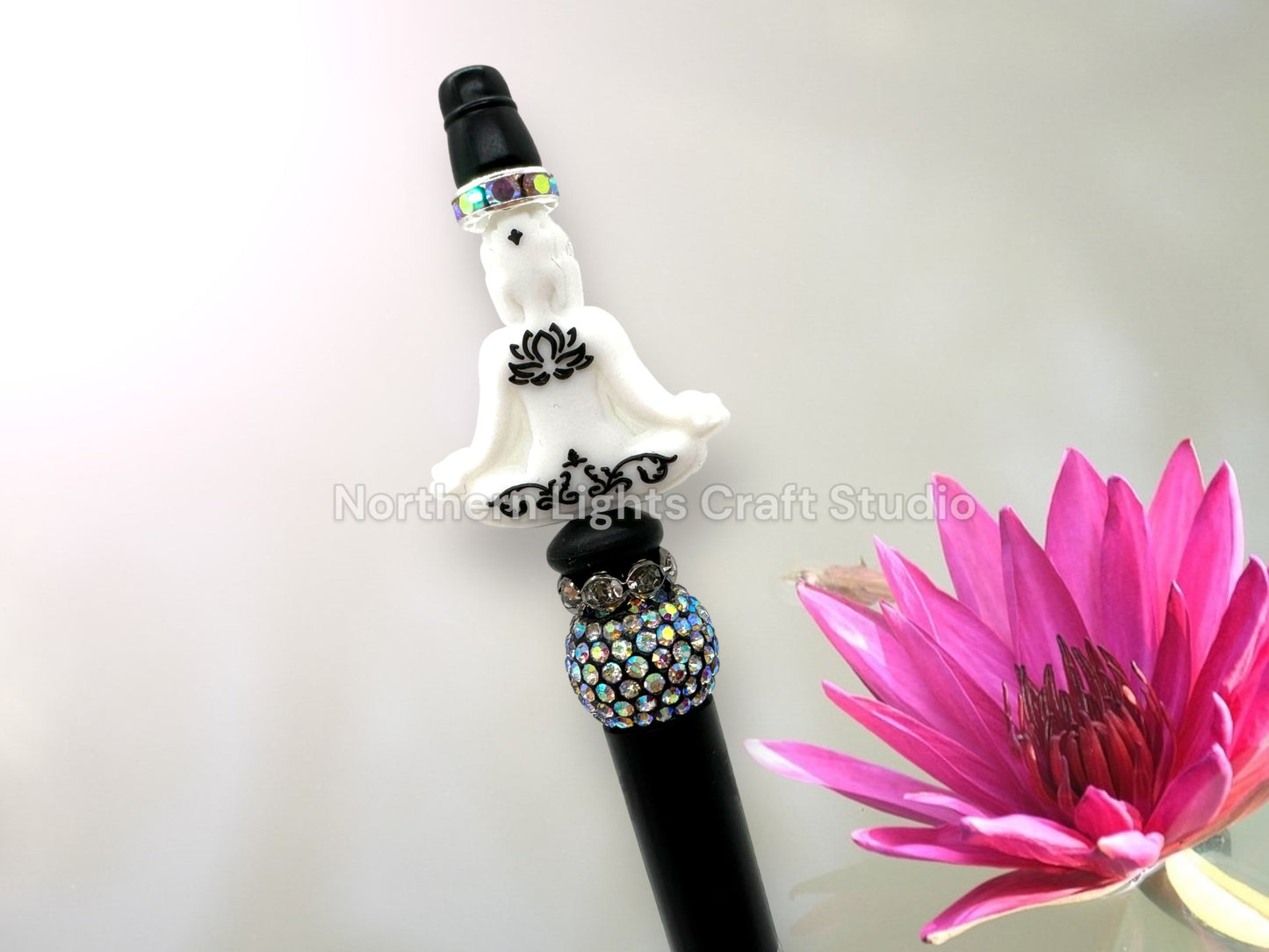 Custom Beaded Buddha Pen, Meditation Gift, Buddha Meditation Pen, Buddha Gift, Lotus Pen, Enlightenment Pen