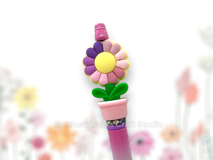 Custom Beaded Flower Pen, Potted Flower Pen, Potted Flower Pen, Bling Flower Pen, Bling Flower Pen, Fancy Flower Pen