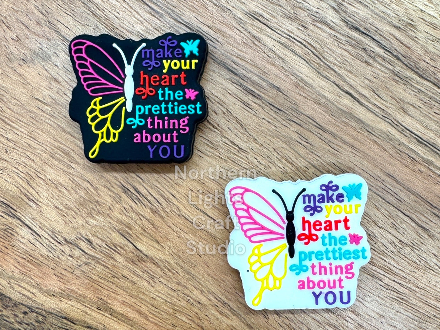 Make Your Heart the Prettiest Thing About You Butterfly Focal, New Release Focal, Positivity and Encouragement Focal Bead, Silicone Focal