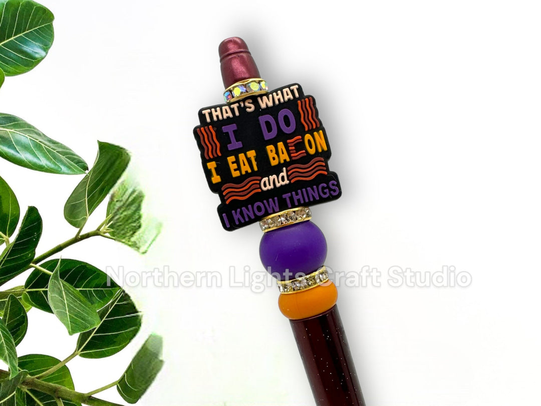 Custom Beaded Sarcastic Pens, I Know Things,  Have the Day You Deserve, Struggle Bus, I Wish Everyone Had Brains, I Hate You The Least