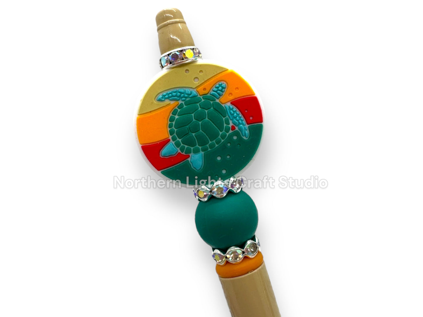 Beaded Mosaic Turtle Pen, Turtle Pen, Colorful Turtle, Mosaic Turtle Pen, Rhinestone Turtle Pen, Bling Turtle Pen, Turtle Collectable