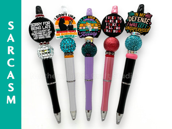 Beaded Sarcastic Pen, Anti-Social Pen, I Don&