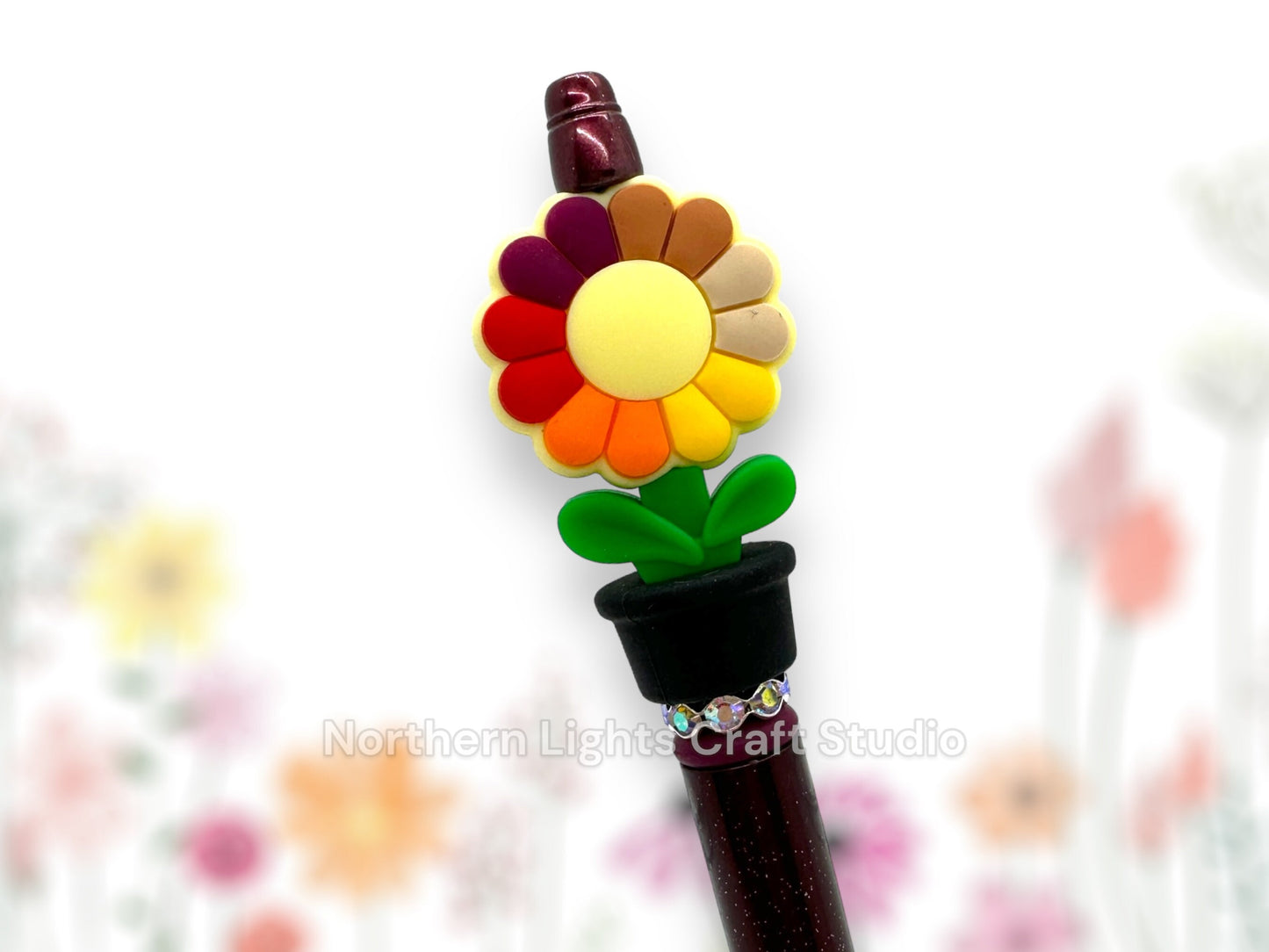 Custom Beaded Flower Pen, Potted Flower Pen, Potted Flower Pen, Bling Flower Pen, Bling Flower Pen, Fancy Flower Pen