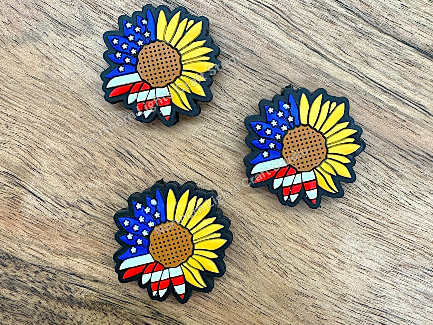 Sunflower Flag Focal, Sunflower Focal, Patriotic Focal, Summer Focal, 4th of July Focal