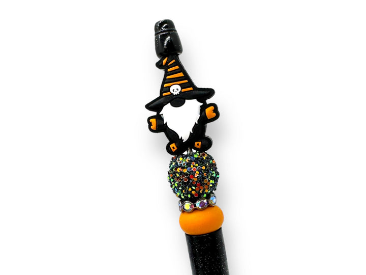 Halloween Custom Bead Pen, Bling Pen, Gnome Collector, Gnomes, Jack-0-Lantern, Rhinestone Pen, Trick or Treat Gift, Halloween Door Prize