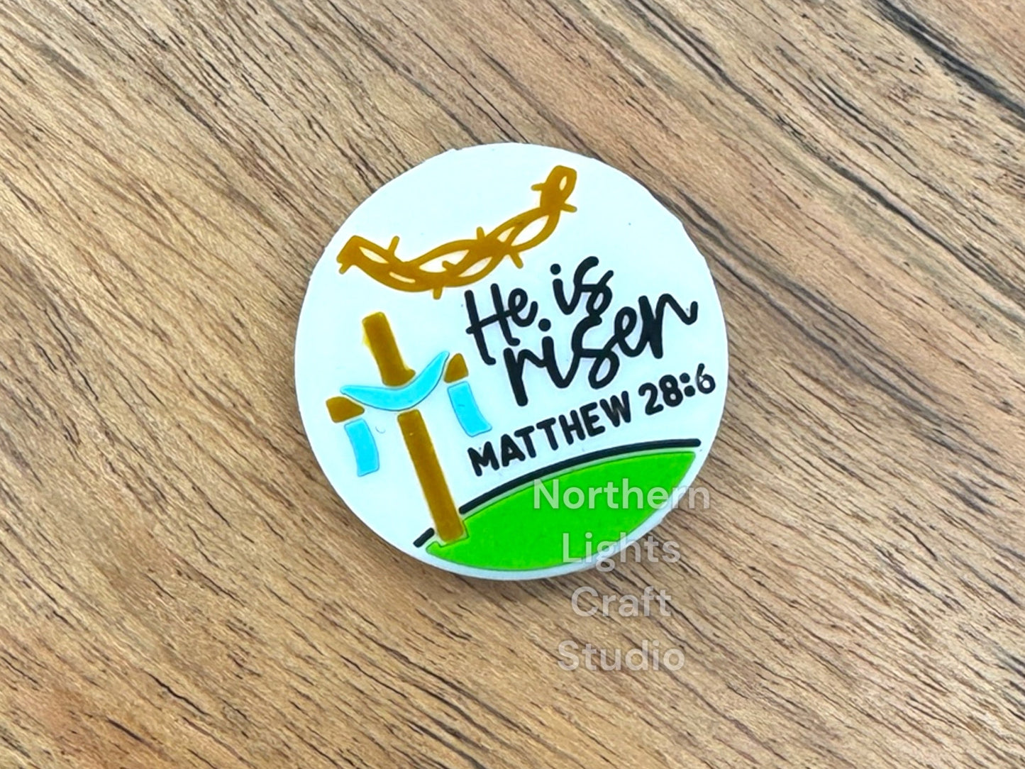 He Is Risen Focal Bead, Easter Focal, Faith Bead, Religious Focal
