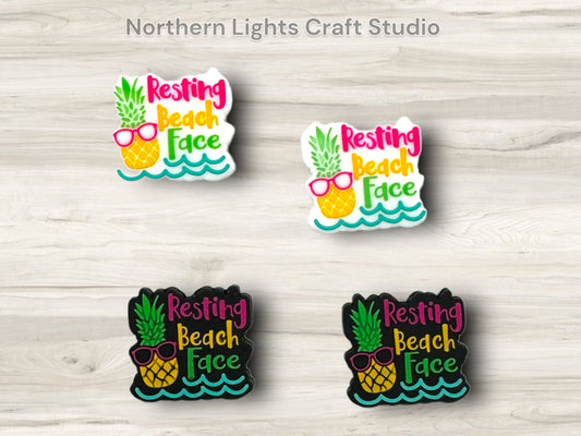 Resting Beach Face Focal, Pineapple Focal, Summer Focal, Beach Focal, Tropical Focal, Funny Focal, Witty Focal
