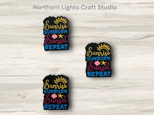 Sunrise Sunburn Sunset Repeat Focal, Beach Theme Focal, Tropical Focal
