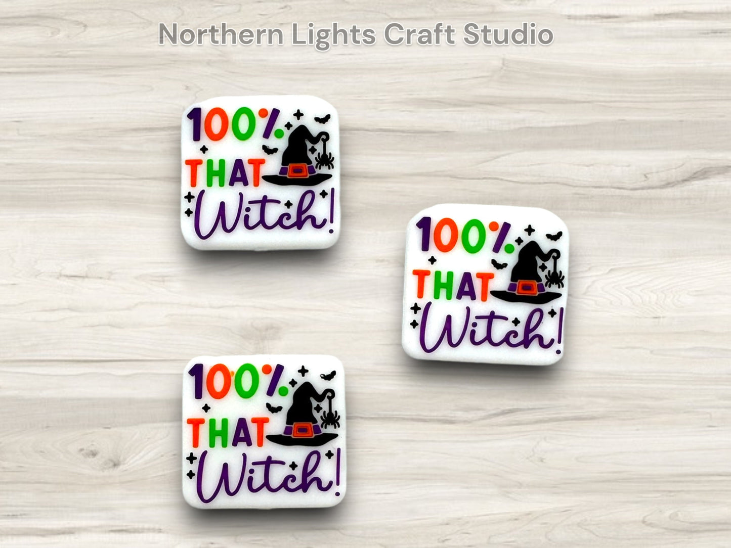 100% That Witch Silicone Focal Bead, Halloween Focal, Spooky Focal, Witch Focal, Halloween Beads