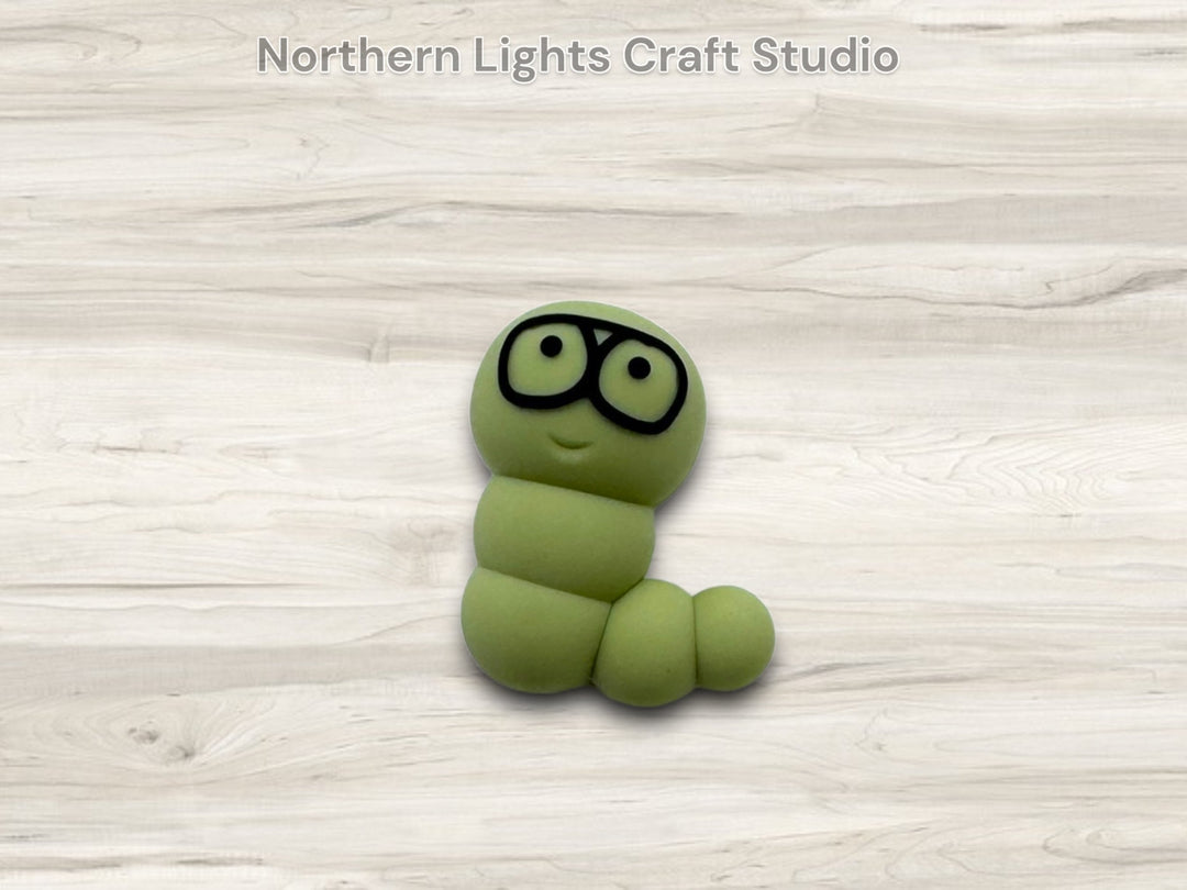 3D Book Worm Focal, Bookworm Focal Bead, 3D Focal Bead