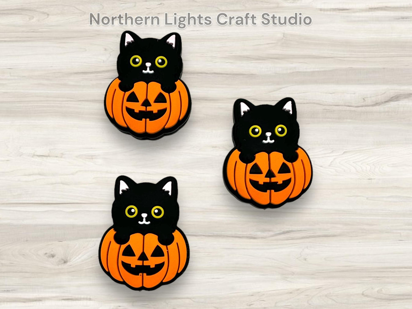 Black Cat Focal, Black Cat Pumpkin Focal, Halloween Focal