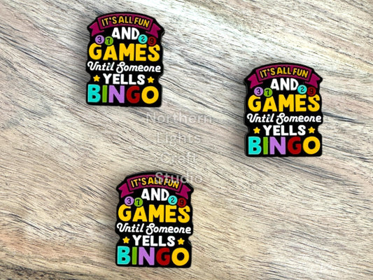 It's All Fun and Games  Until Someone Yells Bingo Focal Bead, Bingo Bead