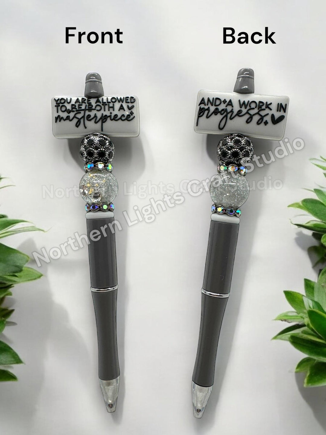 You Are Allowed To Be Both A Masterpiece and a Work In Progress Double-Sided Beaded  Pen, Encouragement Bead Pen, Positivity Focal Pen