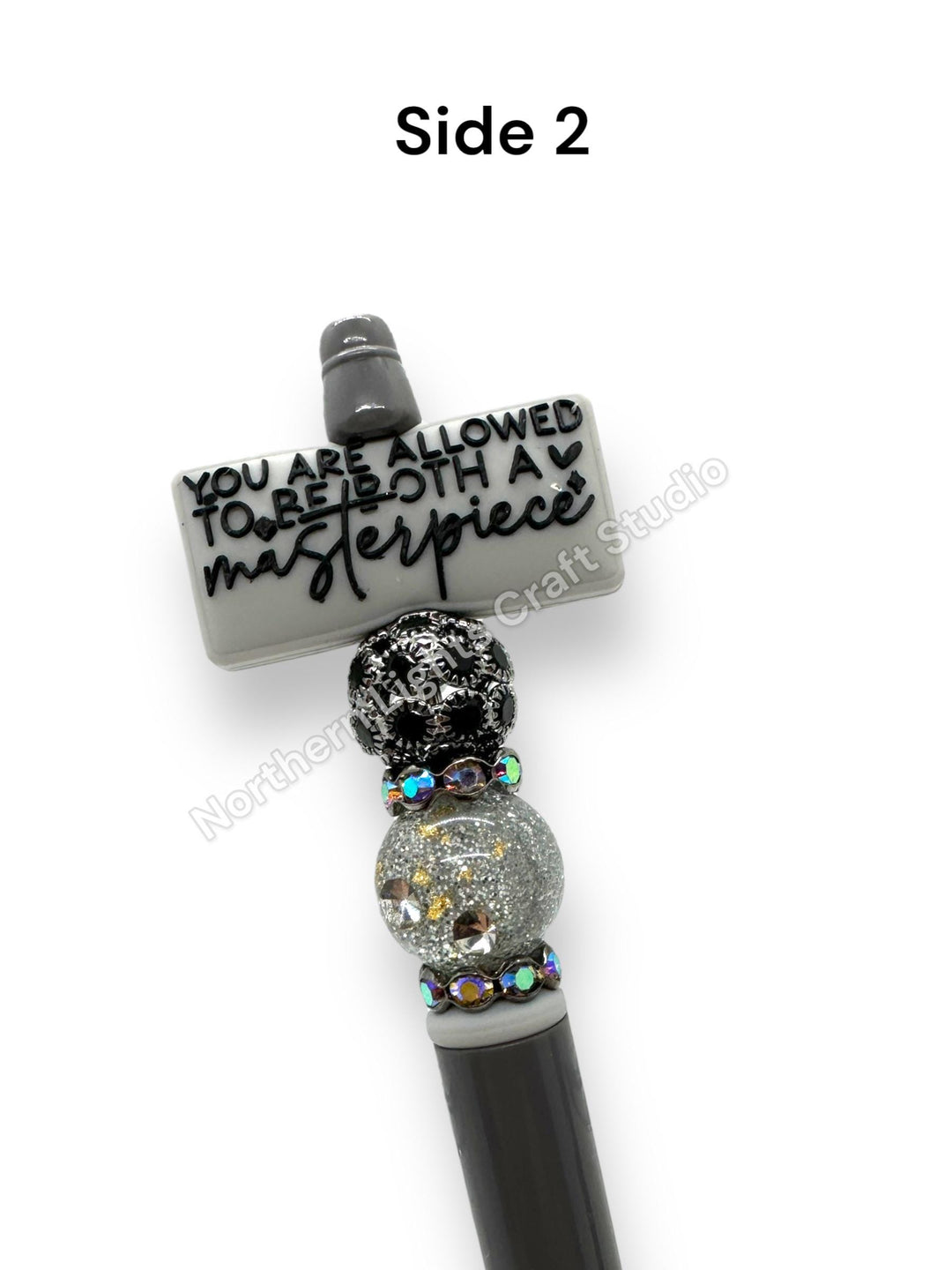You Are Allowed To Be Both A Masterpiece and a Work In Progress Double-Sided Beaded  Pen, Encouragement Bead Pen, Positivity Focal Pen