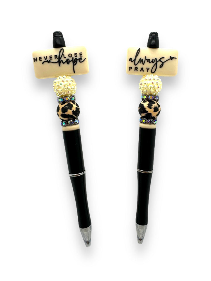 Never Lost Hope Always Pray Double-Sided Beaded Pen, Encouragement Bead Pen, Faith Pen, Positivity Focal Pen