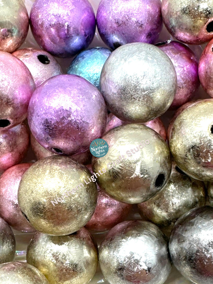 16mm Foil Acrylic Beads - 20pc.