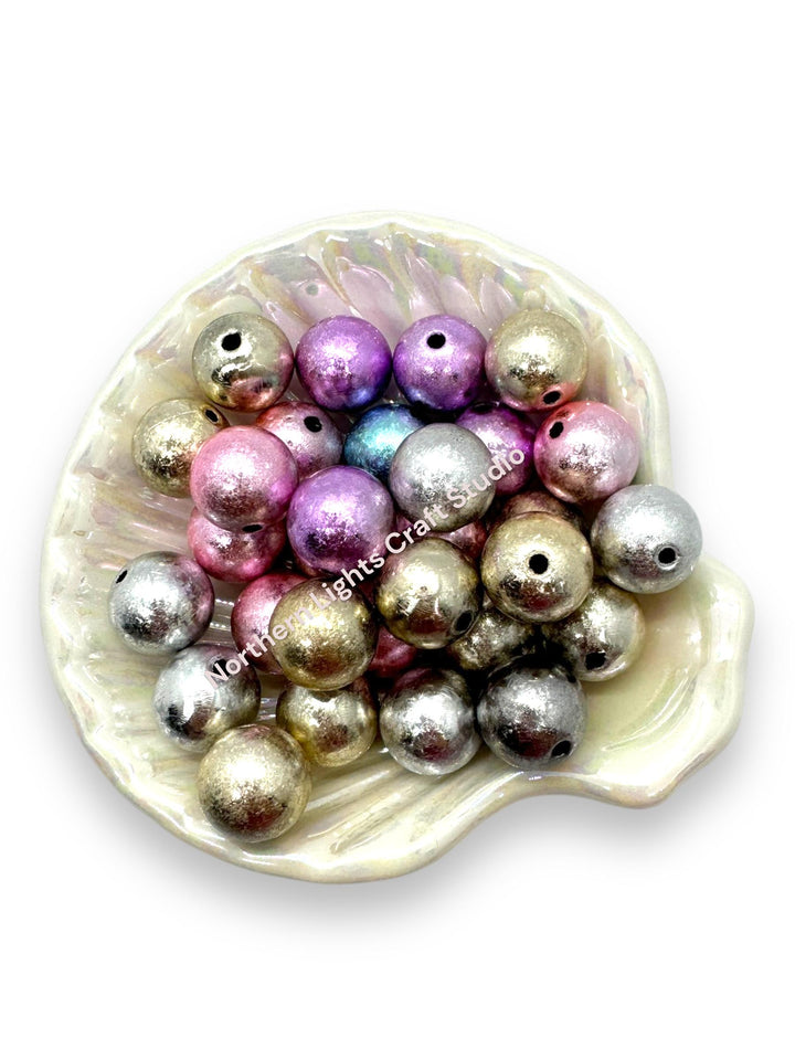 16mm Foil Acrylic Beads - 20pc.