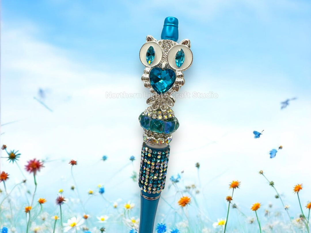 Fancy Owl Pen, Bling Owl Pen, Rhinestone Owl Pen