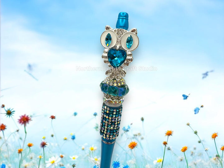 Fancy Owl Pen, Bling Owl Pen, Rhinestone Owl Pen