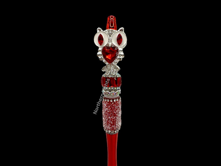 Fancy Owl Pen, Bling Owl Pen, Rhinestone Owl Pen