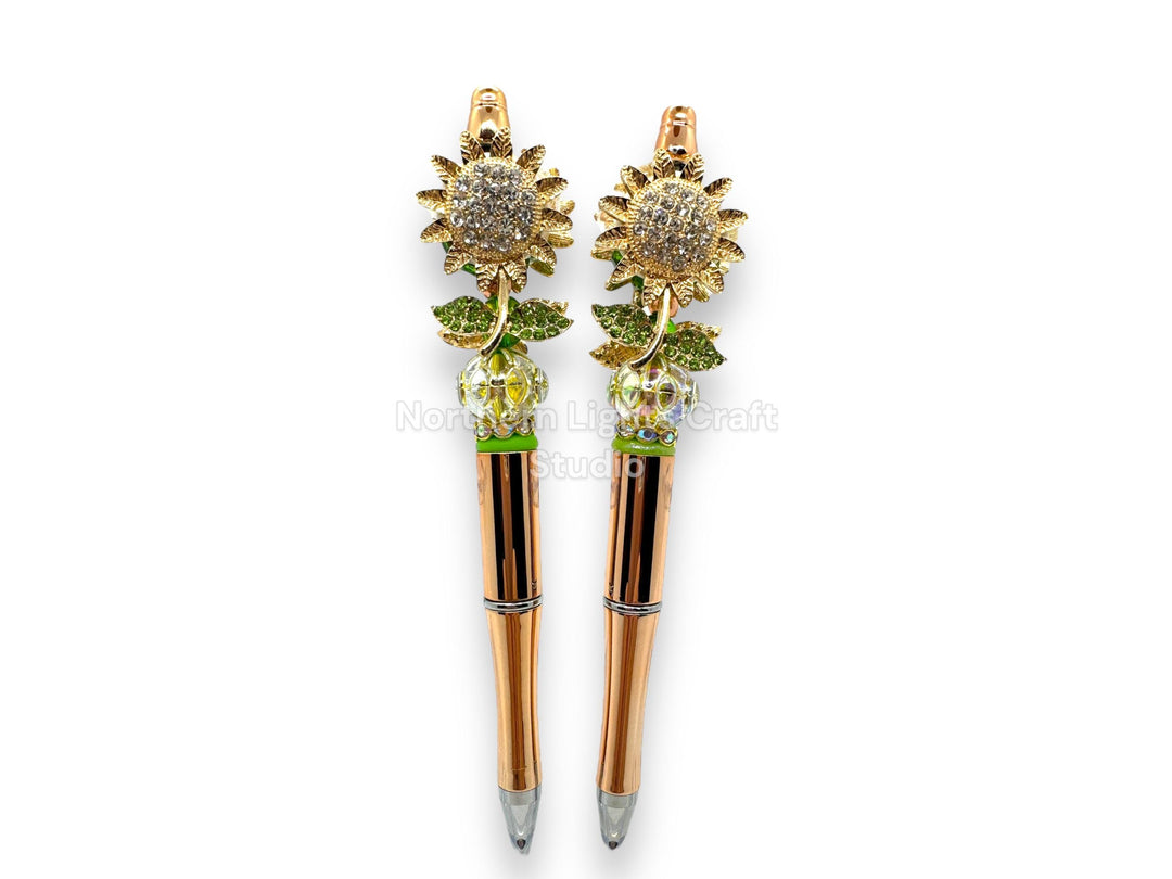 Rhinestone Sunflower Pen, Beaded Sunflower Pen, Fancy Sunflower Pen, Bling Sunflower Pen, Glam Sunflower Pen