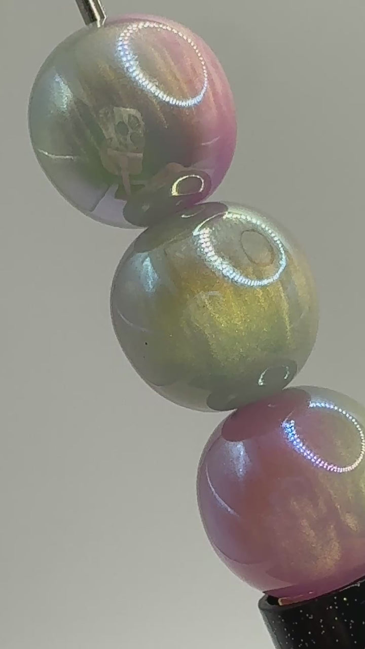 Galaxy Two Tone Pink Green Beads -16mm-20 pcs.