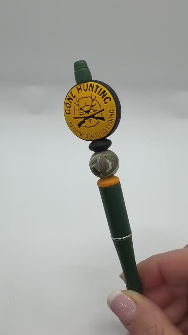 Gone Hunting Be Back Soon To Go Fishing Pen, Beaded Hunting and Fishing Pen, Outdoor Life  Pen, Gift for Hunters, Gift for Fishermen