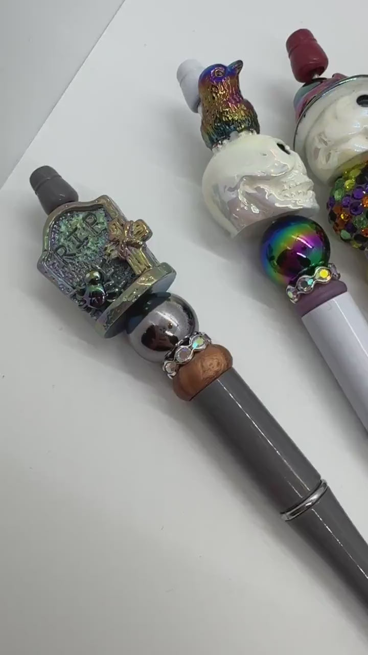 Cute Beaded Halloween Pen, Fancy Halloween Pen, Mummy Pen, Witch Hat Pen, Ghost Pen, Pumpkin Pen, Skull Pen