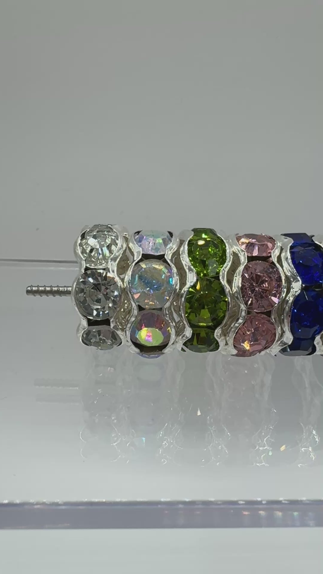 20mm Metal Rhinestone Wavy Spacers