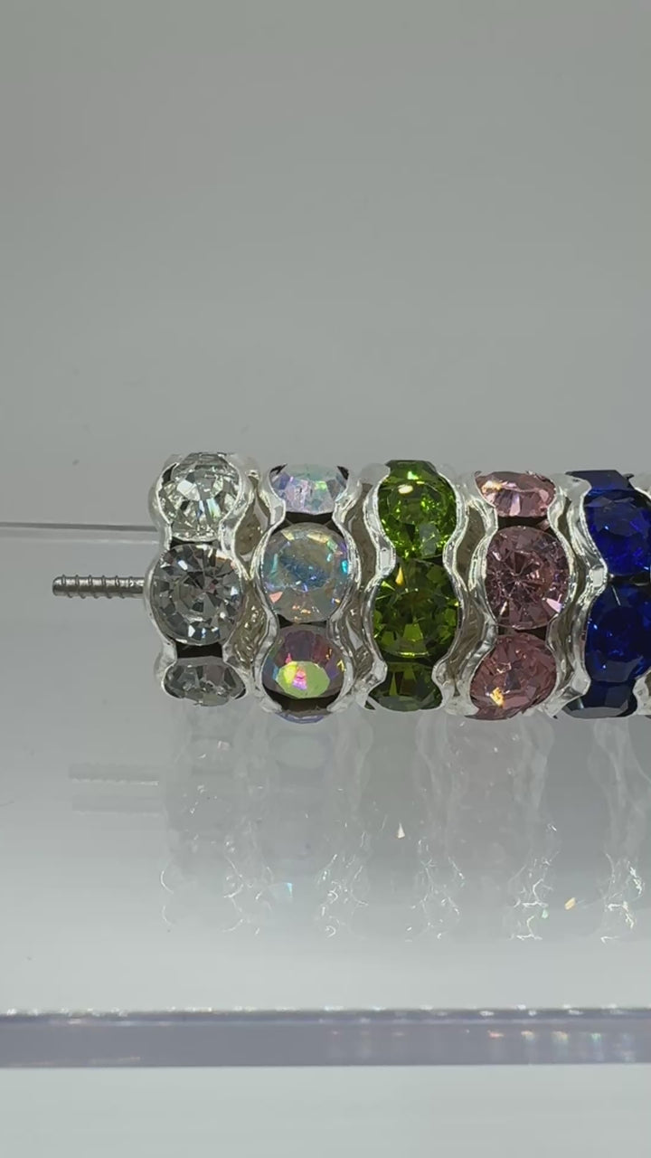 20mm Metal Rhinestone Wavy Spacers