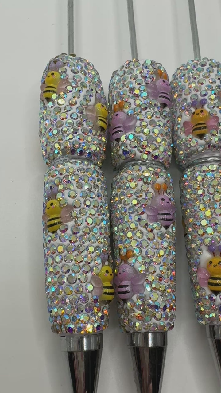 Beadable Bee Rhinestone Pens