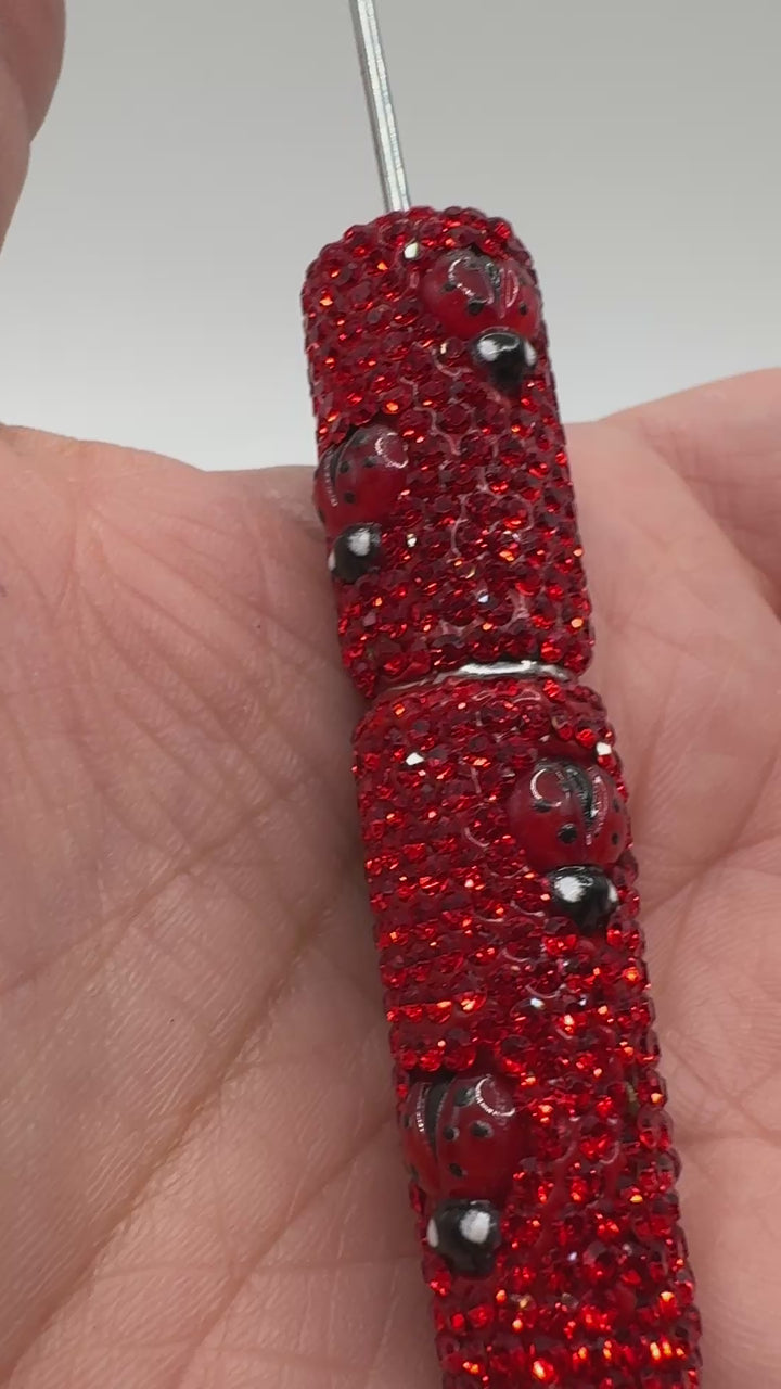 Beadable Ladybug Rhinestone Pens
