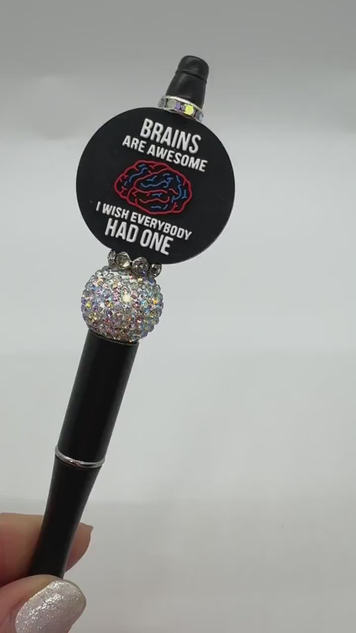 Custom Beaded Sarcastic Pens, I Know Things,  Have the Day You Deserve, Struggle Bus, I Wish Everyone Had Brains, I Hate You The Least