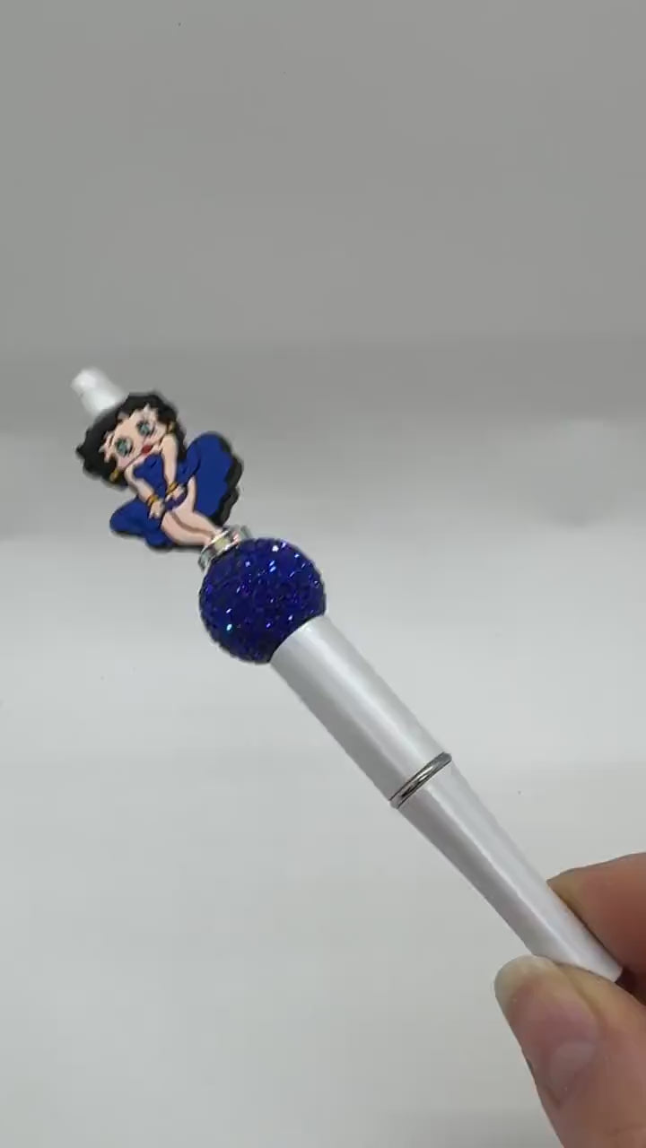 Beaded Betty Boop Pen, Betty Boop Beaded Pen, Betty Boop Pen, Queen Betty, Rhinestone Betty Boop Pen, Bling Betty Boop, Betty Boop Gift