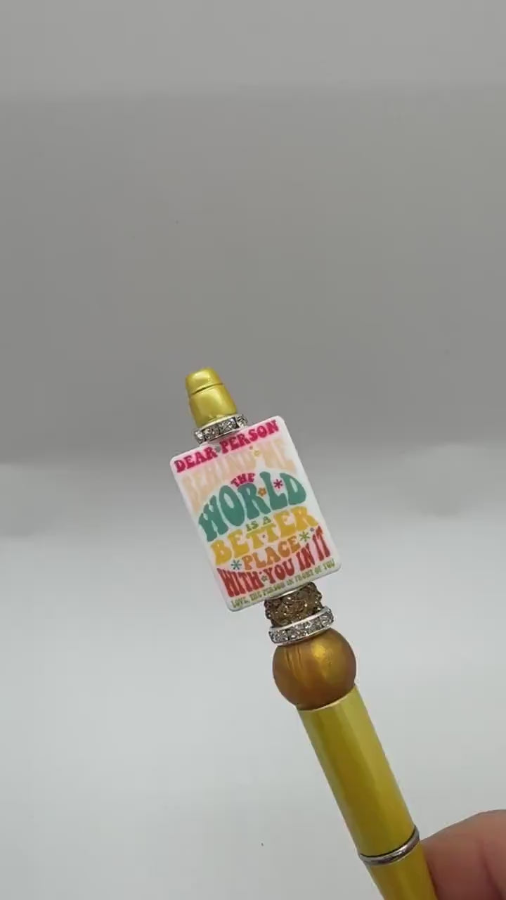 Custom Beaded Pen, Kindness Gift, Positive Attitude, Don&