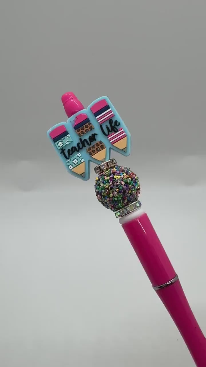 Teacher Appreciation Gift, Teacher Apple Pen, Bling Pen, Book Worm Pen, Teacher Christmas Gift, Cute Teacher Pen, Buffalo Plaid Teacher Pen