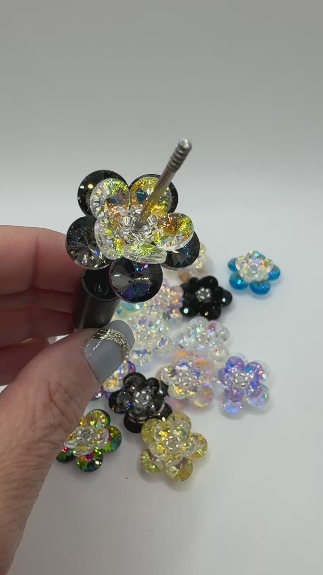 Handmade Crystal Flower Double Layer Bead - 26mm
