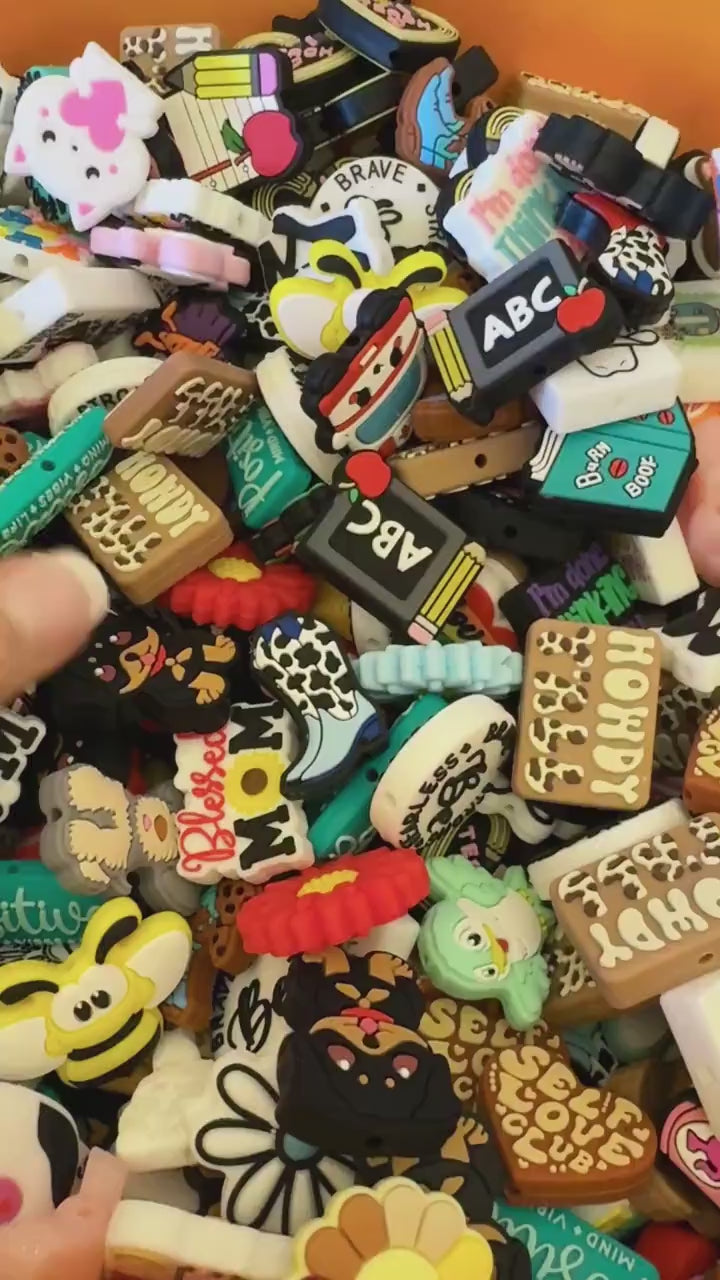 20, 50, or 100 pcs. Silicone Focal Mix, Bead Pen Starter Kit, Focal Grab Bag, Focal Mixed Bag, Focal Lot