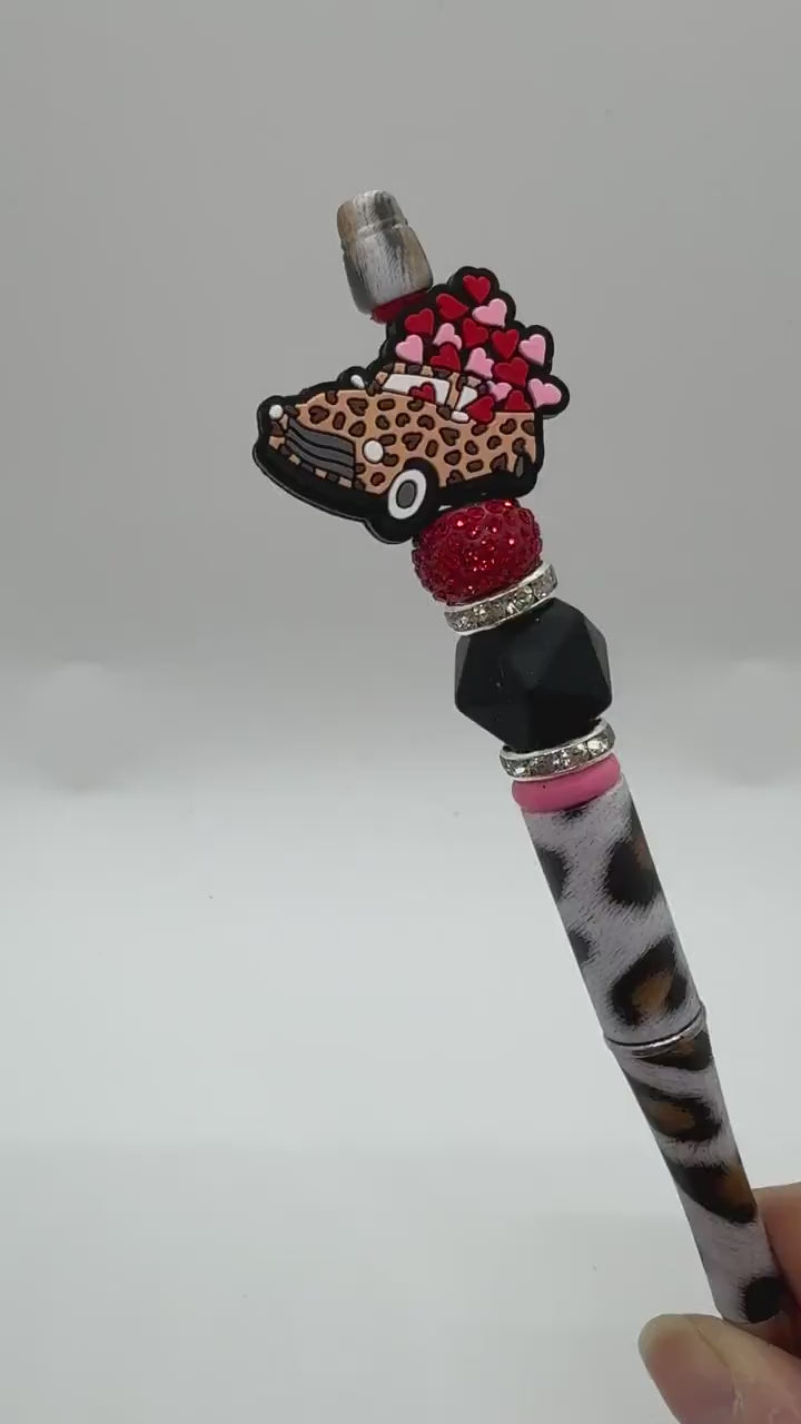 Beaded Valentine Pen, Custom Valentine Bead Pen, Be Mine Pen, Valentine&