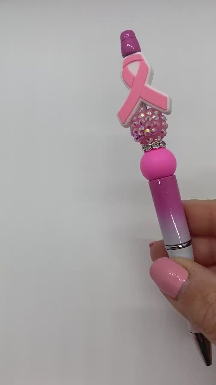 Breast Cancer Awareness Pen, Bling Pen, October Breast Cancer Awareness, Pink Ribbon Pen, Breast Cancer Pen, Rhinestone Breast Cancer Pen