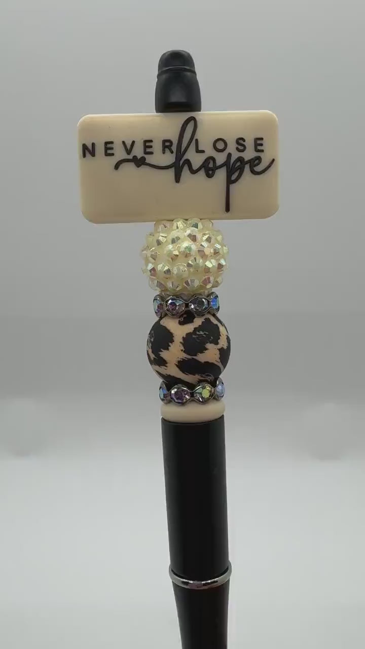 Never Lost Hope Always Pray Double-Sided Beaded Pen, Encouragement Bead Pen, Faith Pen, Positivity Focal Pen