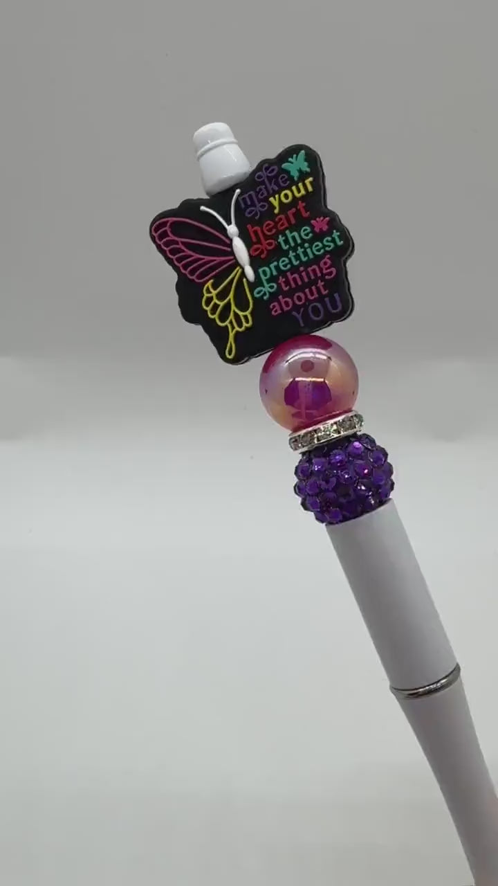 Beaded Positivity Pen, You are Worthy You are Loved, Be Yourself Everyone Else is Taken, Do What Makes You Happy