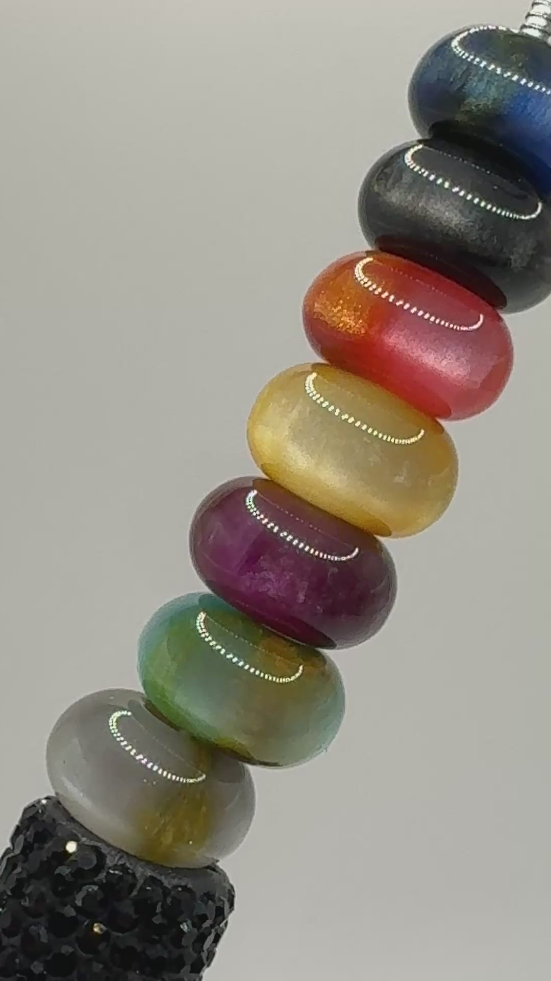 Cat Eye Galaxy Two-Tone Gem Looking Acrylic Spacer Bead Mix - 25pc.